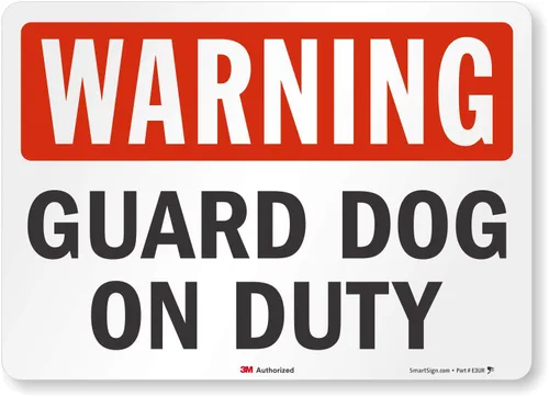 Vista 10 de SmartSign - S-2430-AL-10 Advertencia - Señal de guardia de servicio 7 "x 10" Aluminio Negro/Rojo sobre Blanco