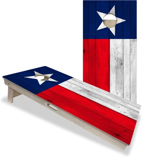 Vista 7 de CornholeAce ACE PRO State Flags Professional Cornhole Boards - No Bounce! Triple Wide Legs, 3/4" Baltic Birch Plywood, Handles, Regulation Size Texas