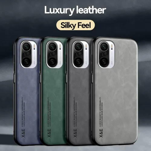 Vista 5 de Kepuch Funda de seda negra para Xiaomi 11i/11X Pro, Redmi K40/K40 Pro, Poco F3 - Magnético, Placa de metal incorporada