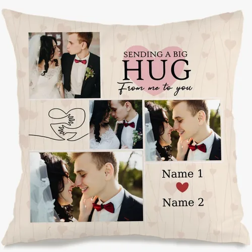 Vista 9 de Custom Couples Pillow Case with one Romantic Photo and Personalized Message enriching Your Room décor and expressing Love Through a Meaningful Gift