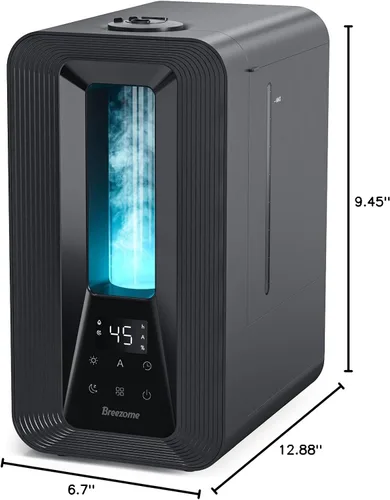 Vista 10 de BREEZOME Humidificadores de 6L para dormitorio, humidificador de llenado superior de niebla fría con difusor de aroma, humidistato, luz nocturna