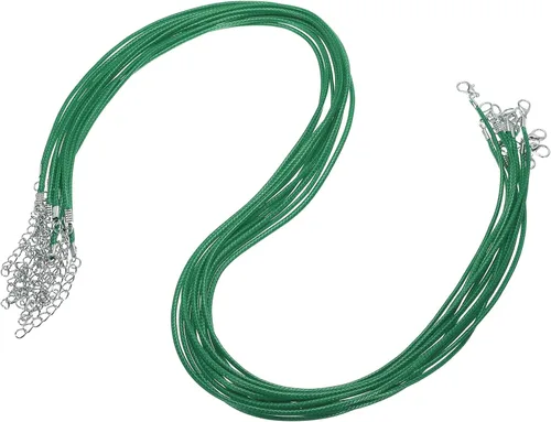 Vista 61 de MECCANIXITY 10 cordones de collar encerado de 18 pulgadas, cadena de collar a granel con cierre de 0.059 in de cuerda de cuero encerado para hacer