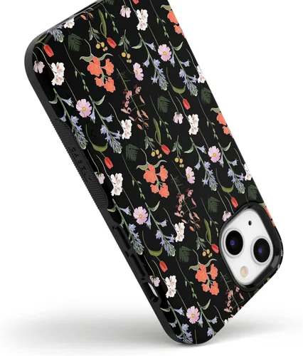Vista 4 de Casely Funda para iPhone 13 Jardín Secreto Flores mixtas Diseño protector audaz Compatible con MagSafe