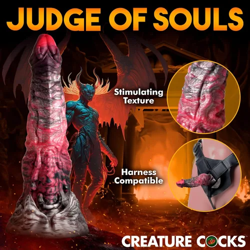 Vista 6 de CREATURE COCKS Hades - Consolador de silicona para hombres, mujeres y parejas. Consolador de criatura de fantasía, base de ventosa fuerte. Texturas