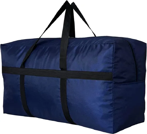 Vista 7 de Bolsa de lona de almacenamiento extra grande para viajes, bolsa de lona de viaje gigante de gran tamaño negra