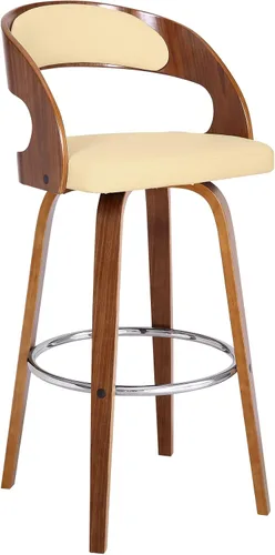 Vista 11 de Armen Living Shelly 26" Altura del Asiento Taburete Giratorio de Bar de Estilo Moderno de Mediados del Siglo para Isla de Cocina y Encimera en Cuero