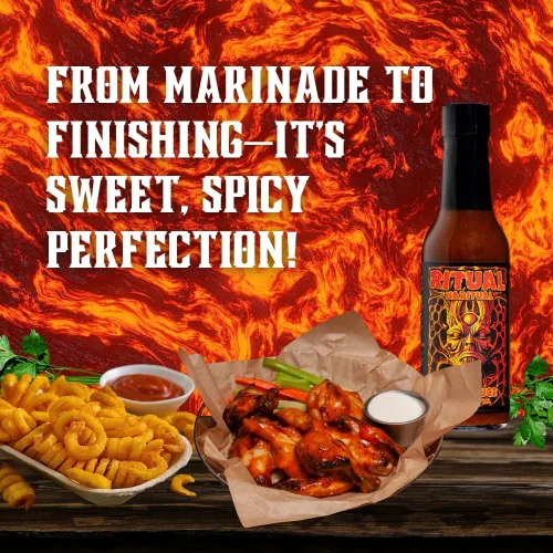 Vista 8 de Hellfire Hot Sauce Ritual Habitual - Salsa picante gourmet a base de frutas con sabores tropicales y curry, 5 onzas