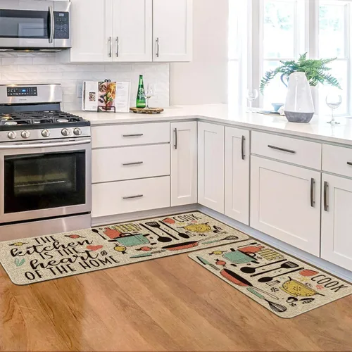 Vista 5 de Artoid Mode The Kitchen is The Heart of The Home - Juego de 3 tapetes de cocina, juegos de cocina de temporada, para fiestas navideñas, tapetes