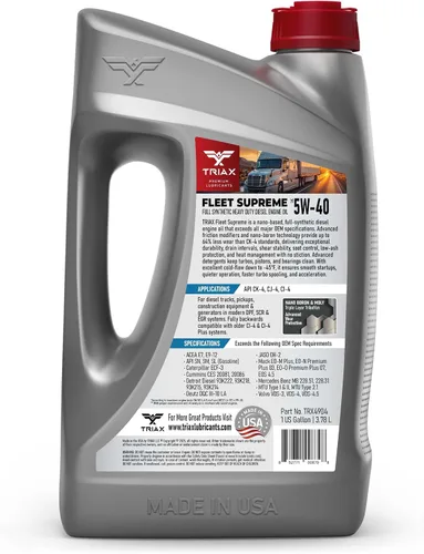 Vista 2 de Triax Floet Supreme ESP 5W-40 Ultimate Full Sintético - Fricción modificada - API CK-4 Aceite de motor diésel de alta resistencia con Moly