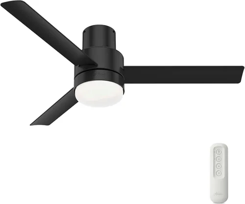 Vista 10 de Hunter Fan Company Gilmour - Ventilador de techo casual para interiores y exteriores de 44 pulgadas, color negro mate, con kit de luz LED brillante