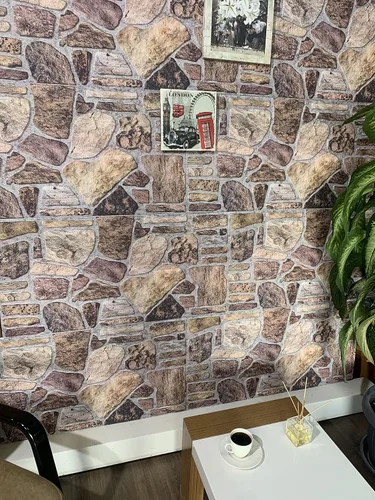 Vista 2 de Dundee Deco Paneles de pared 3D – Revestimiento, paneles de pared con aspecto de piedra marrón y gris, revestimiento de espuma de poliestireno