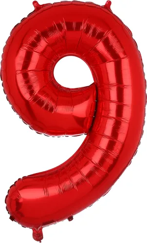 Vista 8 de Globos rojos de 40 pulgadas con números de Mylar para decoración de fiesta de cumpleaños número 10 Globos digitales de helio, 10 suministros