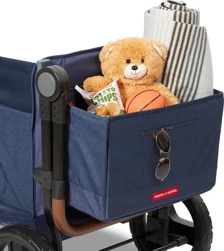 Vista 16 de Radio Flyer Atlas Stroll 'N Wagon, azul marino, para mayores de 1 año, versatilidad de empuje o tracción 3 en 1, plegable con una sola mano, toldo
