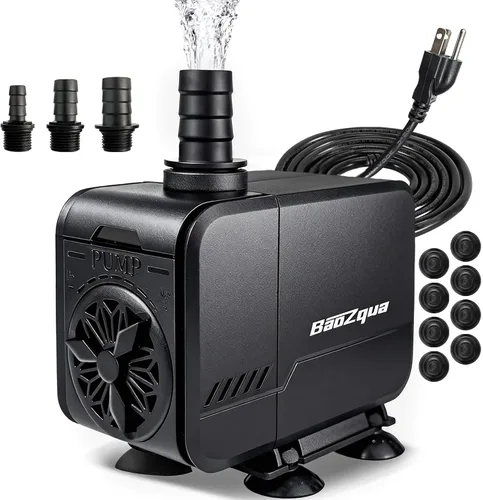 Vista 9 de Bomba de agua sumergible de 320 GPH (1200 L/H, 15 W), bomba de fuente silenciosa y de bajo consumo, para acuario, pecera, estanque, fuente, cascada