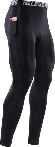Vista 5 de NELEUS Pantalones de compresión Dry Fit para hombre con bolsillo para teléfono