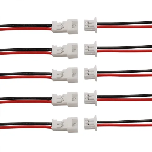 Vista 7 de 40pcs 0.049 in 2Pin macho hembra conectores cables 3.937 in 20 pairs red-black miniature connecting wires, reliable plug for small electronic