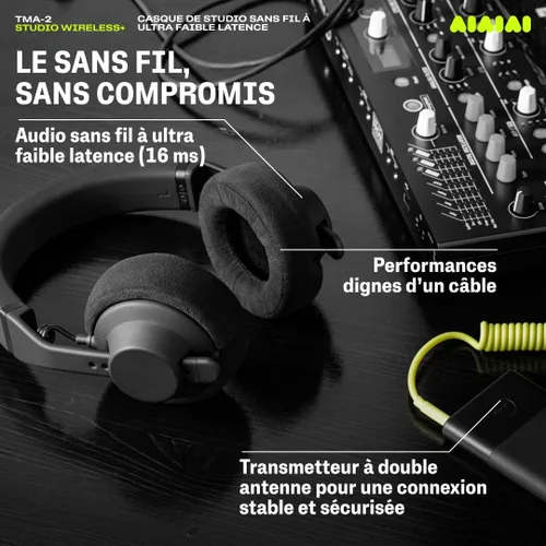 Vista 7 de AIAIAI TMA-2 Studio Wireless+ Auriculares sobre oreja, tecnología W+ Link, construcción totalmente modular, audio inalámbrico sin comprimir, cojines