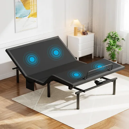 Vista 8 de Pipishell - Somier ajustable individual XL con masaje, base de cama eléctrica con inclinación de la cabecera y las patas, puertos USB-A y USB-C