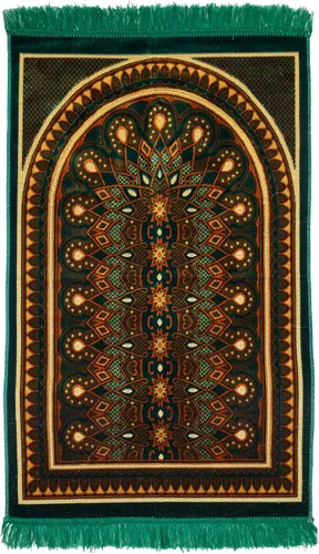 Vista 30 de Alfombra de oración – Alfombra turca Janamaz Sajada de felpa suave para hombres y mujeres, alfombrilla de oración lisa y sólida, regalo de Ramadán