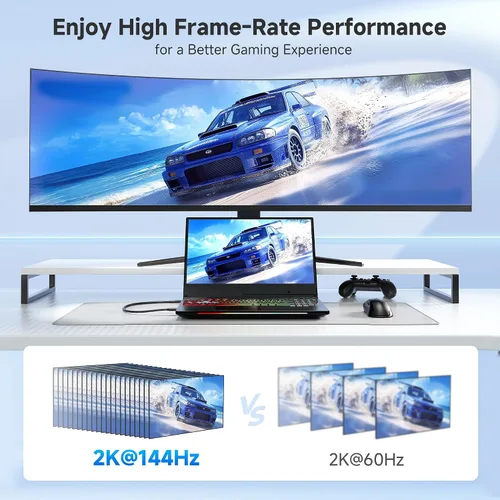Vista 4 de Cable Matters Short 4K Mini DisplayPort to DisplayPort Cable, Black, 3ft 4K@60Hz / 2K@144Hz, Mini DP to DP Cable