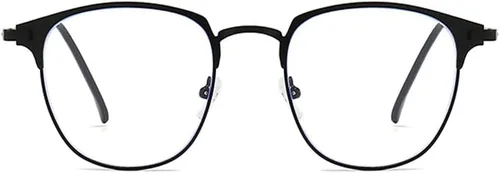 Vista 2 de DEPEYE Gafas de miopía con bloqueo de luz azul, marco de metal, gafas retro para miopía, gafas de 0.5 a 4.0 de fuerza Negro