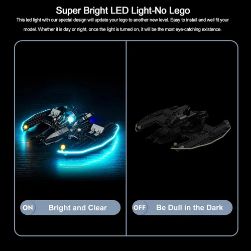 Vista 3 de Iluminación LED BrickBling compatible con Lego 76265 DC Batwing vs. The Joker Kit de luz creativa, no incluye