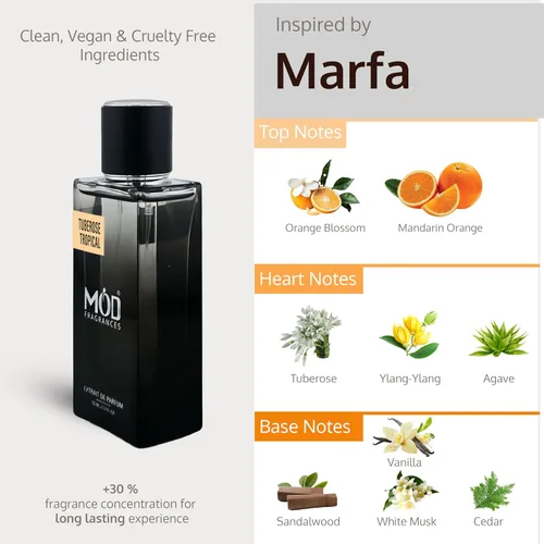 Vista 5 de Perfume tropical Tuberose para mujeres y hombres – Inspirado en Marfa Memo Perfume de diseñador Perfume de larga duración Floral Woody Musk