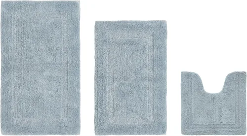 Vista 152 de Better Trends - Juego de 2 alfombras de baño 100% algodón, extra suaves, con borlas, de 17" x 24", alfombra de baño superabsorbente y reversible
