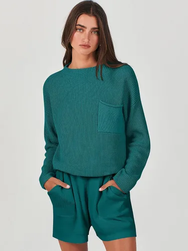Vista 5 de ANRABESS Conjunto de dos piezas para mujer, suéter de punto, manga larga, tops y pantalones cortos