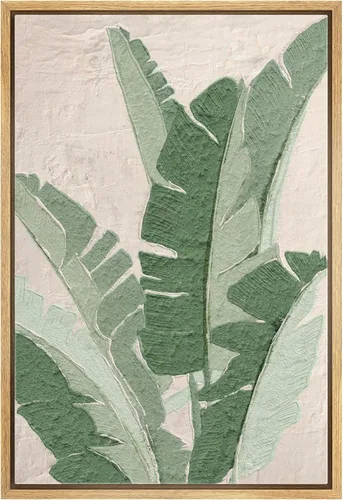 Vista 17 de SIGNWIN Lienzo enmarcado para pared, diseño de planta de bosque de montaña verde pastel, naturaleza, ilustraciones de área silvestre, arte moderno