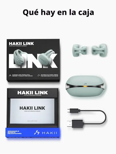 Vista 9 de HAKII Auriculares de oído abierto inalámbricos, auriculares Bluetooth 5.4 ergonómicos con clip Bluetooth con sonido estéreo/ANC, auriculares de oído