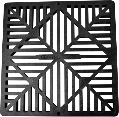 Vista 2 de NDS 1211G* Rejilla de drenaje cuadrada para lavabo, diseño de diamante, se adapta a drenaje de lavabo de 12 pulgadas, elevadores y adaptador de Negro