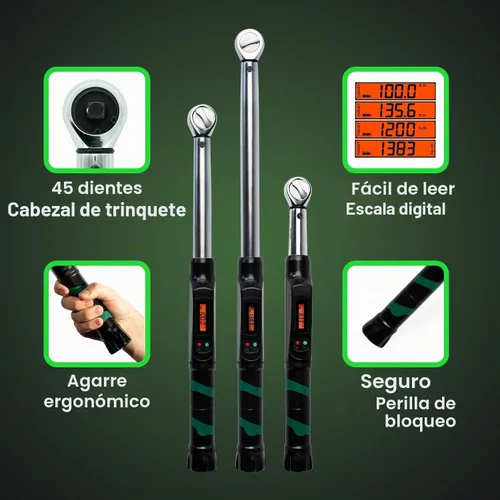Vista 3 de eTORK - Llave dinamométrica estilo clic Llave dinamométrica de 3/8 Llave dinamométrica de 100 libras Llave dinamométrica automática Llave
