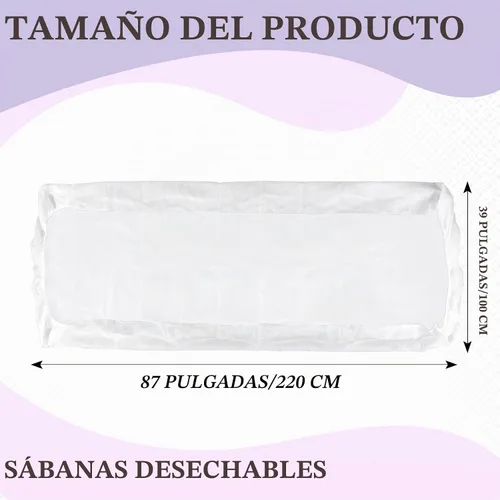 Vista 2 de Mixweer Juego de 30 sábanas bajeras desechables de mesa de masaje de 39 x Blanco