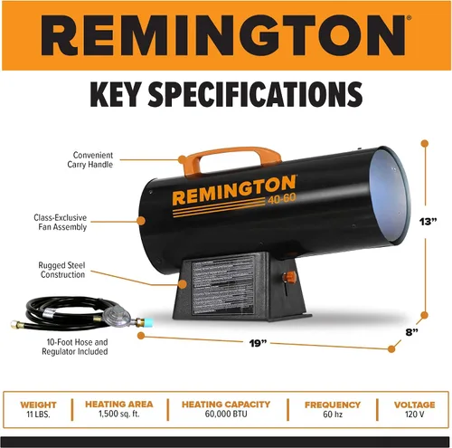 Vista 3 de Remington BTU para calefacción.