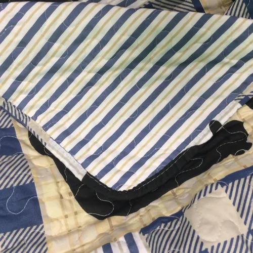 Vista 5 de Virah Bella Juego de ropa de cama de 2 piezas, tamaño individual, diseño de oso negro, reversible, con fundas de almohada decorativas, color azul