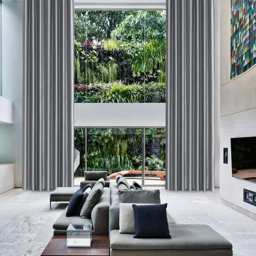 Vista 6 de GYROHOME Cortinas extralargas de seda sintética de 9 pies de largo, decoración de bloqueo de luz solar para dormitorio, con aislamiento térmico