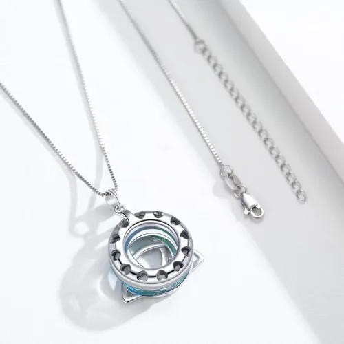 Vista 3 de Midir&Etain Trinity Knot Necklace 925 Sterling Silver Celtic Pendant Moon Jewelry Gifts for Women Hypoallergenic Necklace for Sensitive Neck