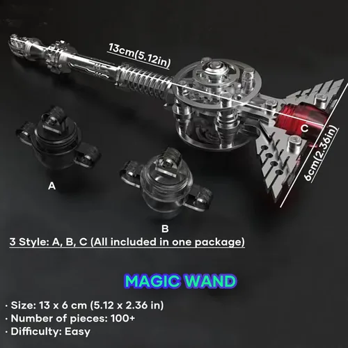 Vista 2 de Metalkitor Rompecabezas de metal 3D para adultos, varita mágica para Metalkitor Mantis gigante y modelo Big Fox, adorno Steampunk DIY - Rompecabezas