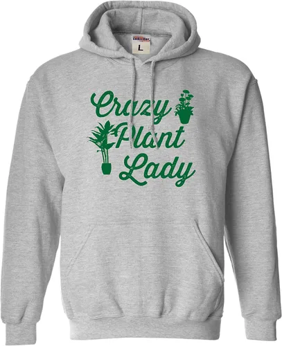 Vista 2 de Go All Out Crazy Plant Lady - Sudadera con capucha divertida para hombre y mujer