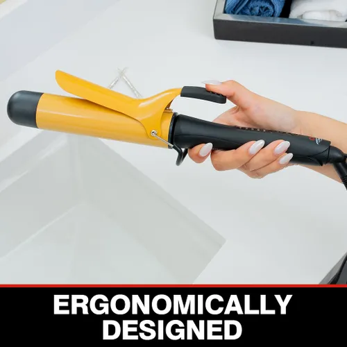 Vista 5 de CHI Rizador de cerámica turmalina, rizador de pelo profesional para rizos suaves y sin encrespamiento, temperatura ajustable, apagado automático