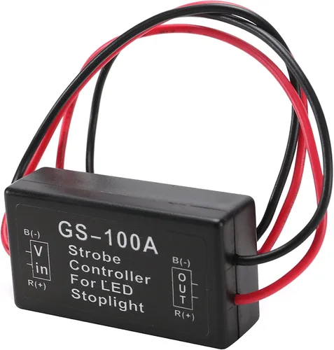 Vista 2 de Módulo Controlador de Luz de Freno Intermitente y Estroboscópica, Módulo Flasher Auto LED para Motocicletas, Coches, Camiones, Luces de Freno GS-100A