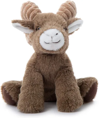 Vista 2 de The Petting Zoo Peluche de oveja de cuerno grande, regalos para niños, animales salvajes de la vida silvestre, juguete de peluche de oveja de 9