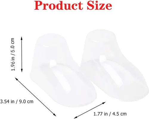 Vista 6 de 100 piezas de plástico transparente para pies de bebé, botines de bebé, calcetines de ganchillo, escaparate, zapatos para niños pequeños, soportes
