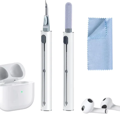 Vista 7 de Kit de limpieza para Airpods, kit de limpieza de auriculares para Airpods Pro 1, 2, 3, bolígrafo de limpieza multifunción con cepillo suave, esponja
