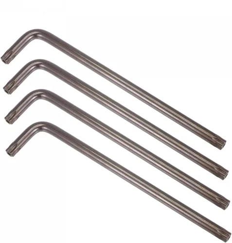 Vista 14 de uxcell T6 Anti manipulación Torx Star Key Bit Llave, forma de L 2.68 pulgadas brazo largo, acero S2 4 piezas