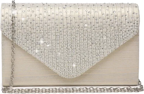 Vista 16 de Dasein Bolso de mano con satén satinado para mujer, tipo embrague, para noche, bandolera, bolsos, fiesta, graduación, boda, sobre