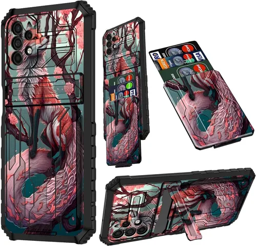 Vista 75 de Funda para Samsung A13 5G, Galaxy A13 5G con tarjetero desmontable atril resistente a prueba de golpes funda protectora para Samsung Galaxy A13 Gato
