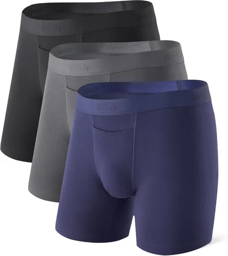 Vista 7 de DAVID ARCHY - Calzoncillos para hombre, estilo boxer briefs de algodón, con bolsa, ultra absorbentes, transpirables, suaves, con bragueta Negro