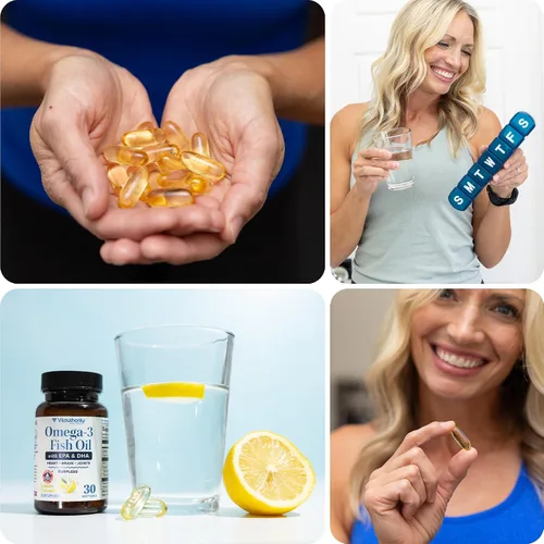 Vista 5 de Suplemento de aceite de pescado Omega 3 1,200 mg de ácidos grasos Omega 3 400 mg EPA y 280 mg DHA Apoyo para la salud cardíaca, cerebral